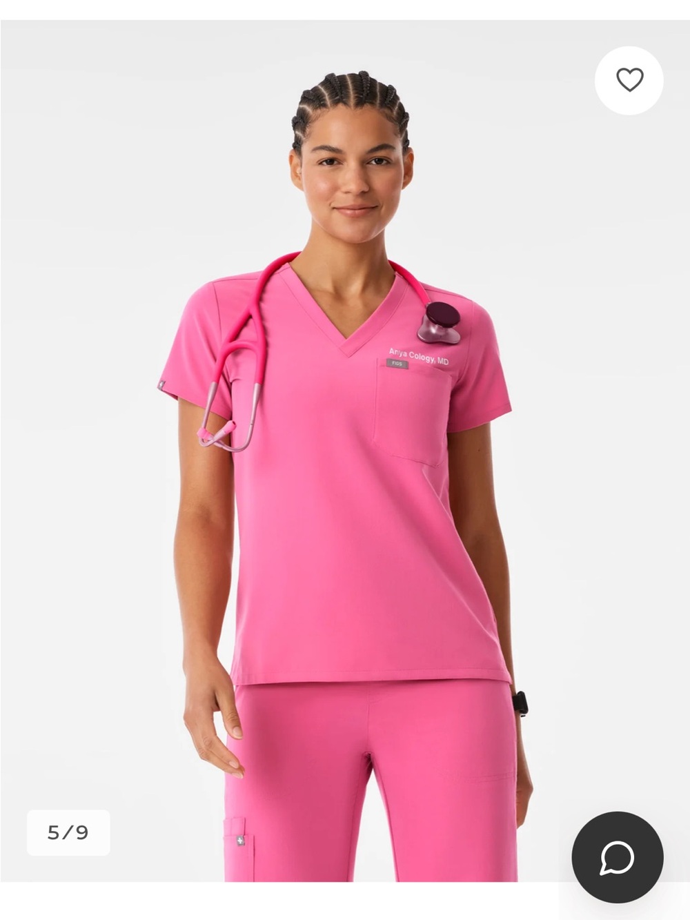 Figs women's F'ing Pink Catarina - One-Pocket Scrub Top™ - S / F*ing Pink
S